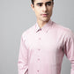 Men Coral Red Micro Ditsy Printed Pure Cotton Formal Shirt