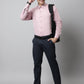 Men Coral Red Micro Ditsy Printed Pure Cotton Formal Shirt