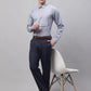 Men Grey Micro Checked Formal Shirt