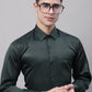 Men's Olive Green Dobby Textured Formal Shirt