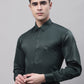 Men's Olive Green Dobby Textured Formal Shirt