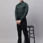 Men's Olive Green Dobby Textured Formal Shirt