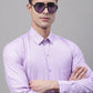 Men Purple Vertical Striped Formal Shirt