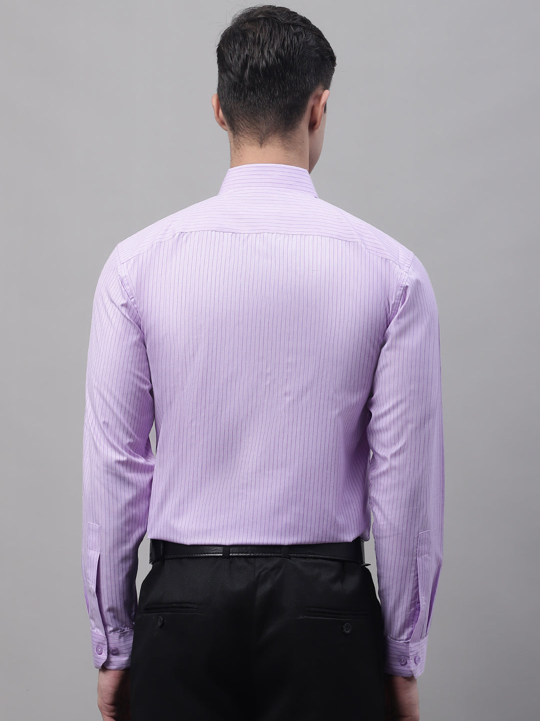 Men Purple Vertical Striped Formal Shirt