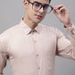 Men's Light-Brown Cotton Solid Formal Shirt