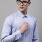 Men's Light-Grey Cotton Solid Formal Shirt