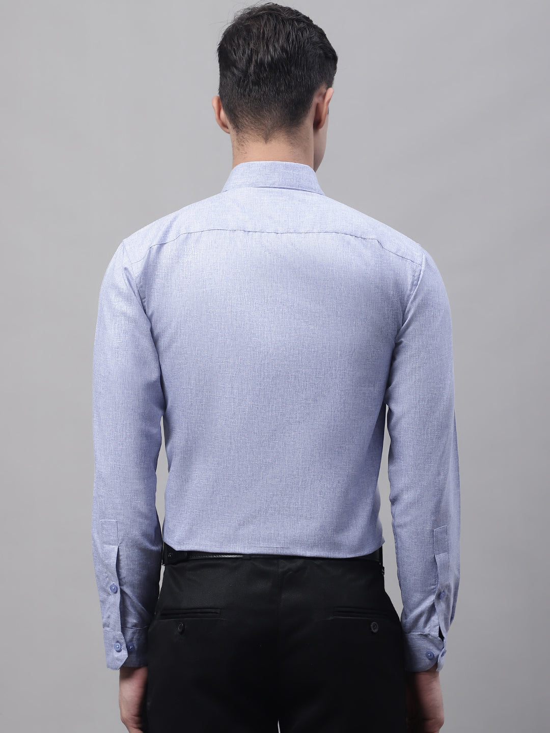 Men's Light-Grey Cotton Solid Formal Shirt