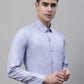 Men's Light-Grey Cotton Solid Formal Shirt