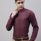 Men's Maroon Cotton Solid Formal Shirt