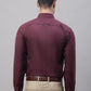 Men's Maroon Cotton Solid Formal Shirt