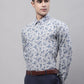 Men Grey Regular Fit Printed Pure Cotton Formal Shirt