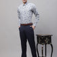 Men Grey Regular Fit Printed Pure Cotton Formal Shirt