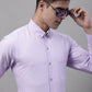 Men's Light Purple Cotton Solid Formal Shirt