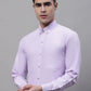 Men's Light Purple Cotton Solid Formal Shirt