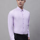 Men's Light Purple Cotton Solid Formal Shirt