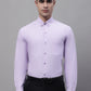 Men's Light Purple Cotton Solid Formal Shirt