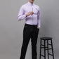 Men's Light Purple Cotton Solid Formal Shirt