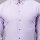 Men's Light Purple Cotton Solid Formal Shirt