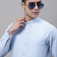 Men's Sky Blue Cotton Solid Formal Shirt