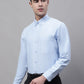 Men's Sky Blue Cotton Solid Formal Shirt