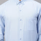 Men's Sky Blue Cotton Solid Formal Shirt