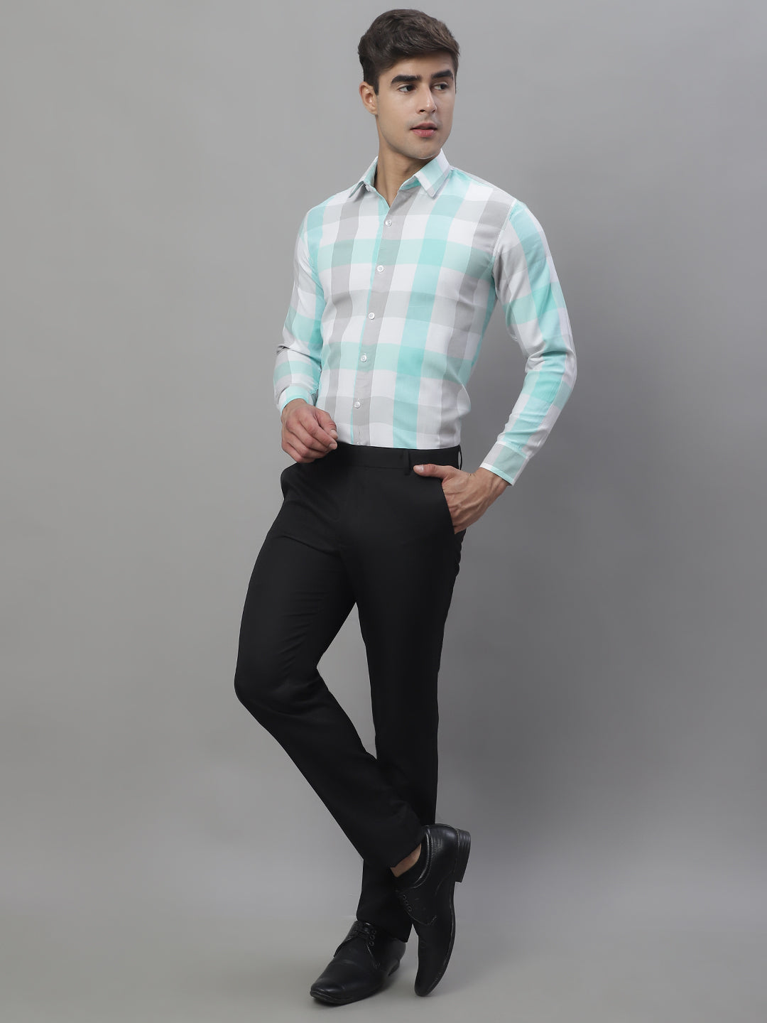 Men's Pure Cotton Checked Formal Shirts