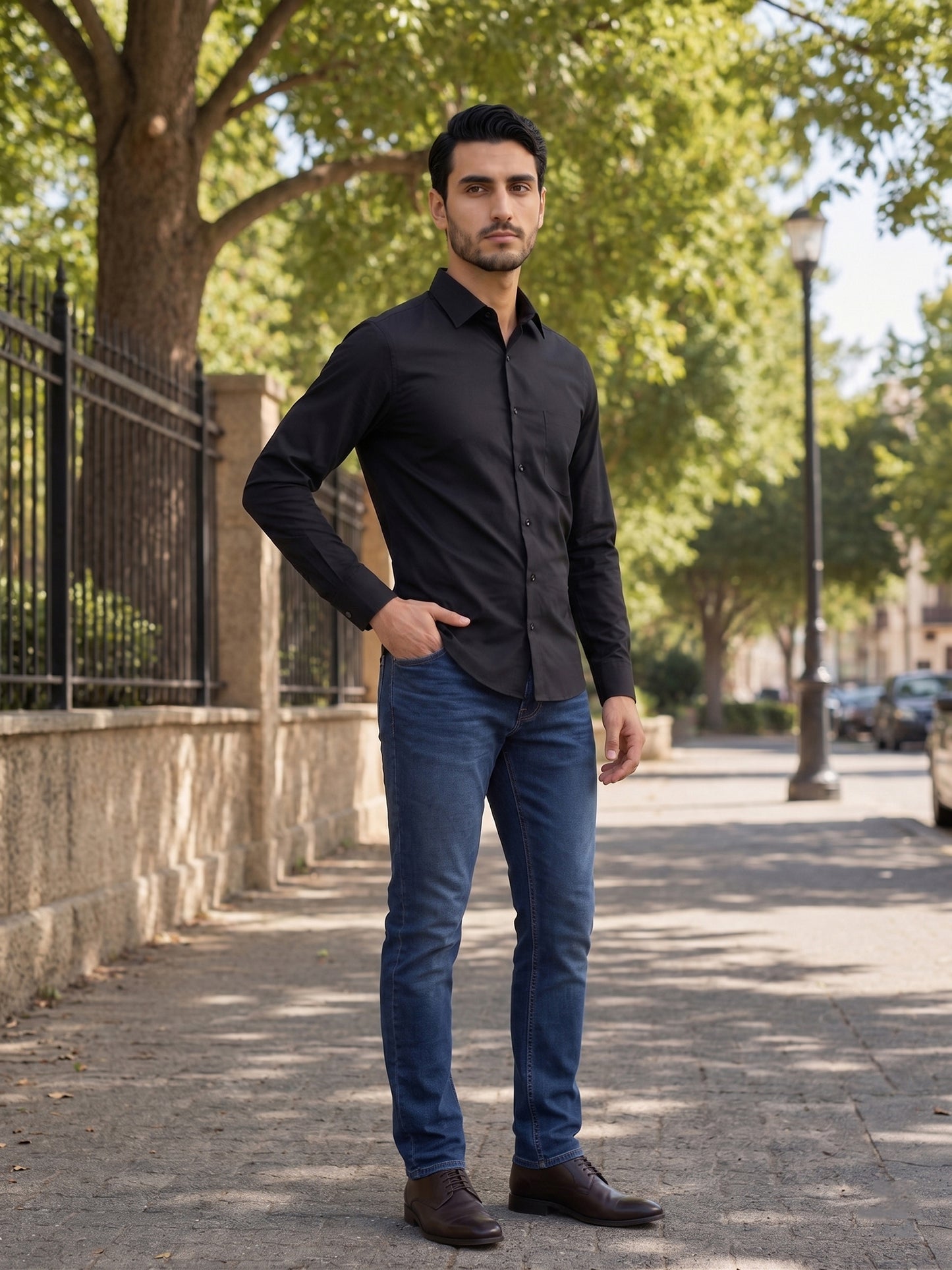 Men's Cotton Solid Casual Shirt ( RDSH 883Black )