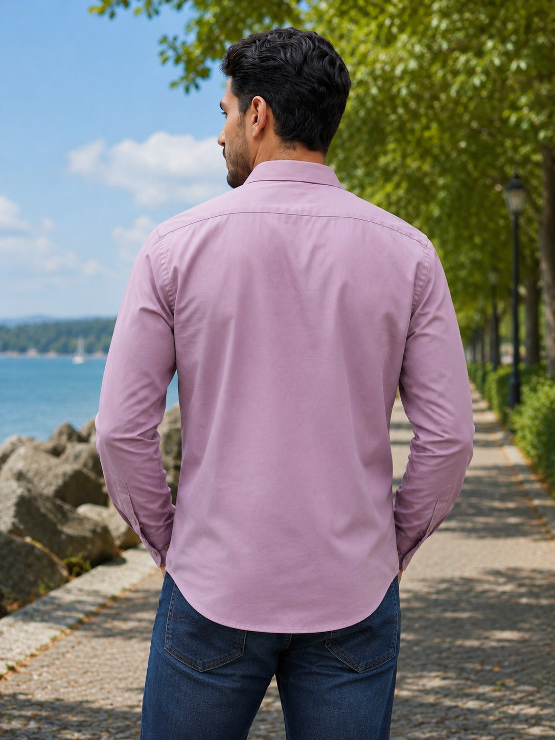 Men's Cotton Solid Casual Shirt ( RDSH 883Magenta )