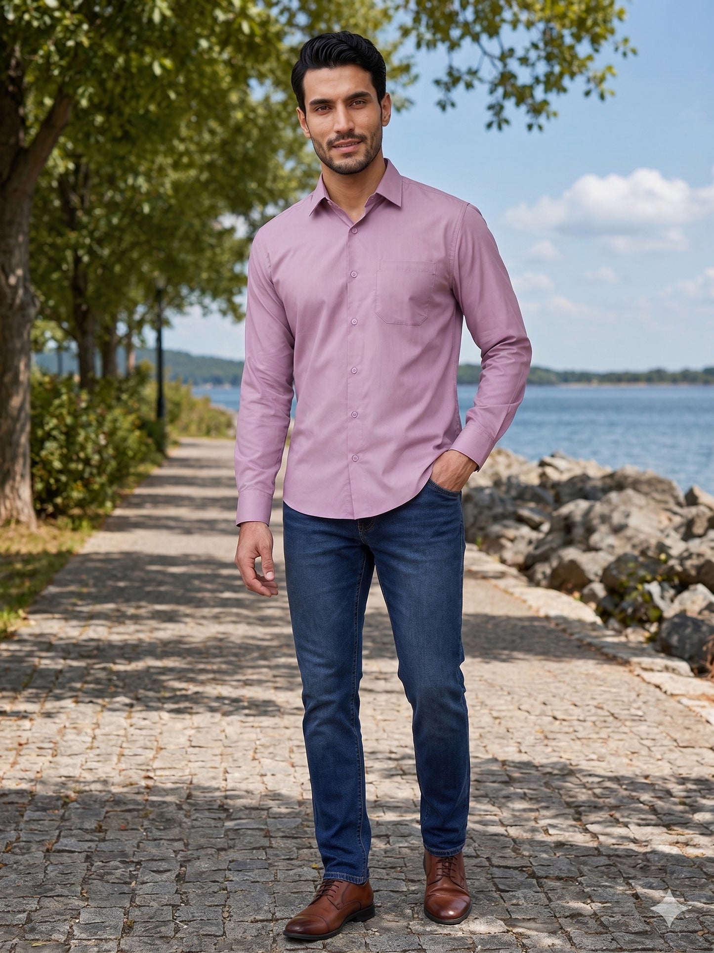 Men's Cotton Solid Casual Shirt ( RDSH 883Magenta )