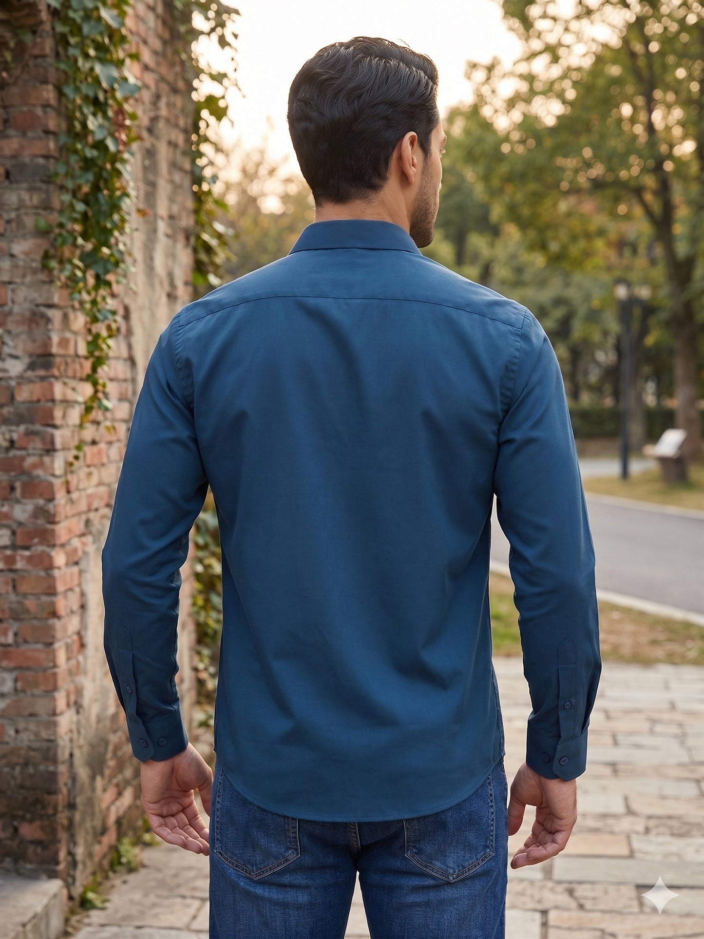 Men's Cotton Solid Casual Shirt ( RDSH 883Peacock )