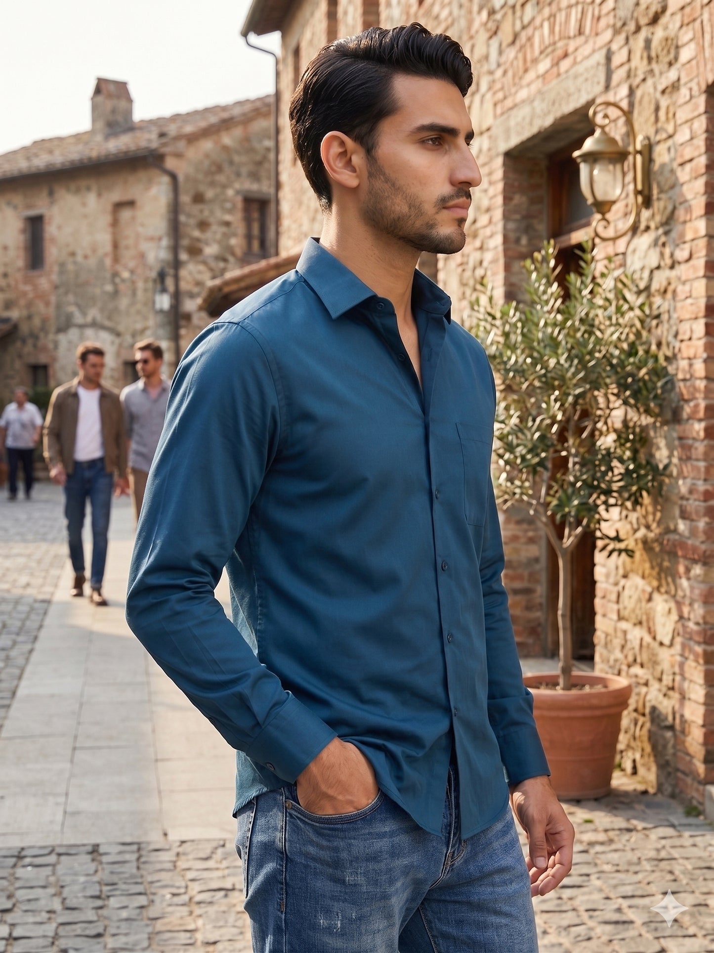 Men's Cotton Solid Casual Shirt ( RDSH 883Peacock )