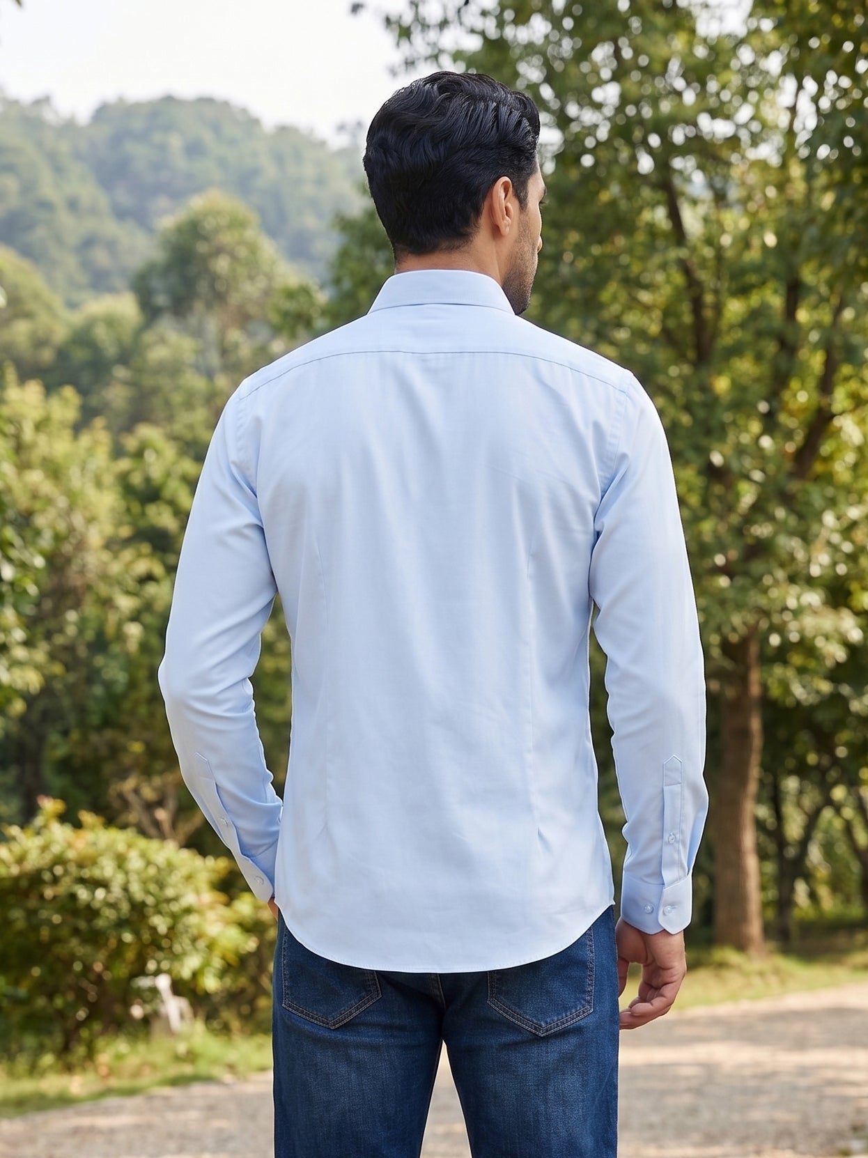 Men's Cotton Solid Casual Shirt ( RDSH 883Sky )