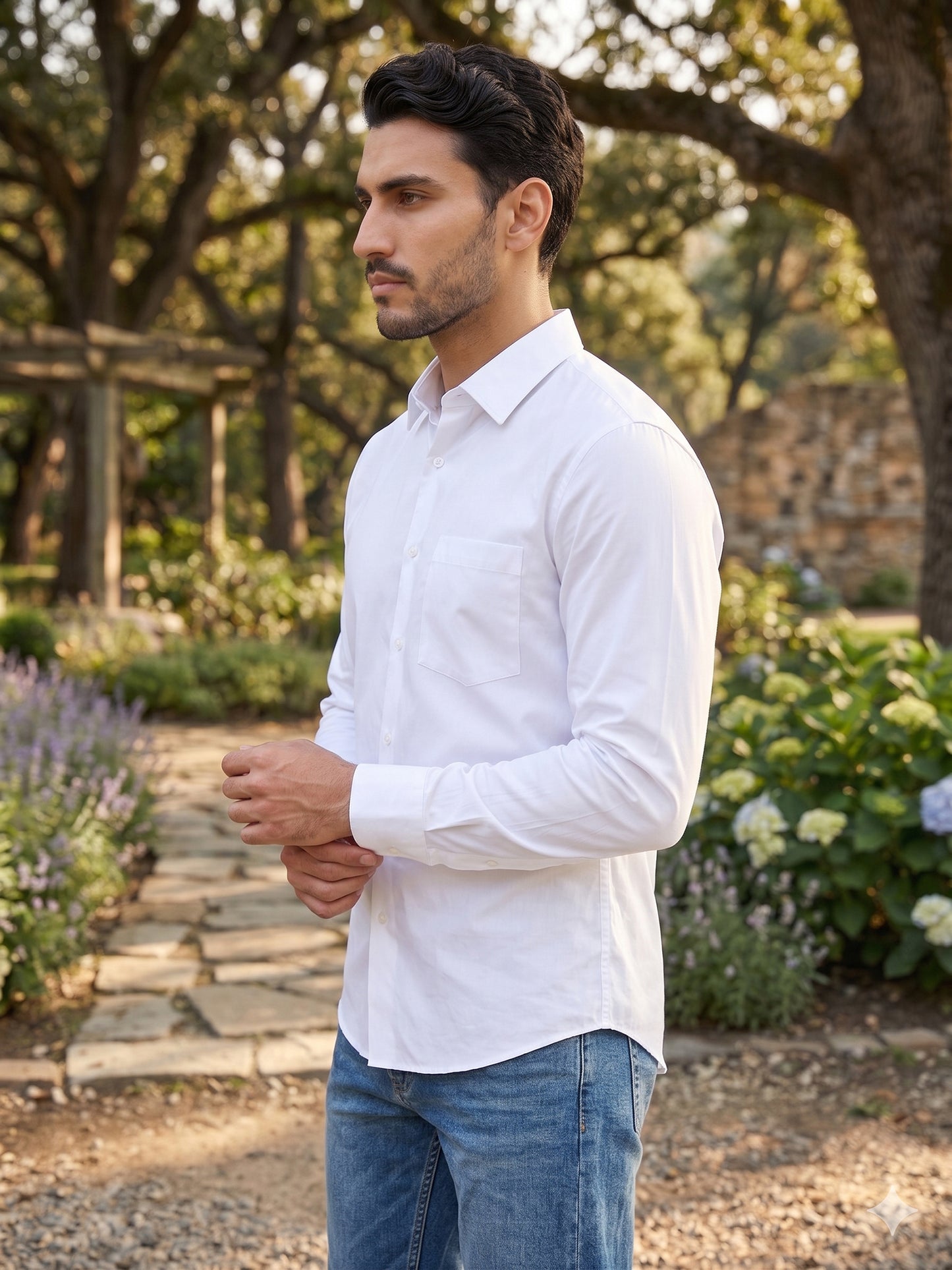 Men's Cotton Solid Casual Shirt ( RDSH 883White )