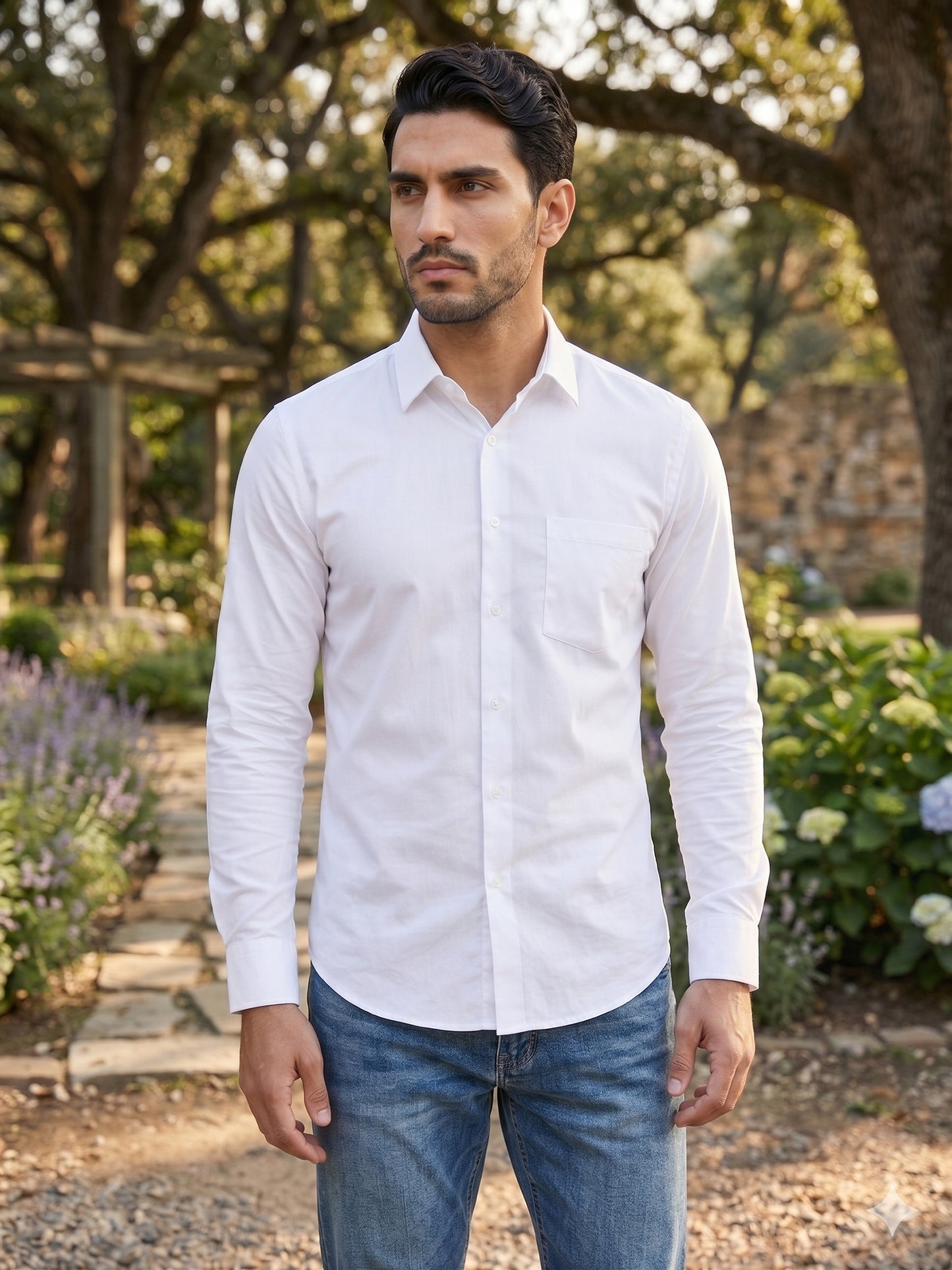 Men's Cotton Solid Casual Shirt ( RDSH 883White )