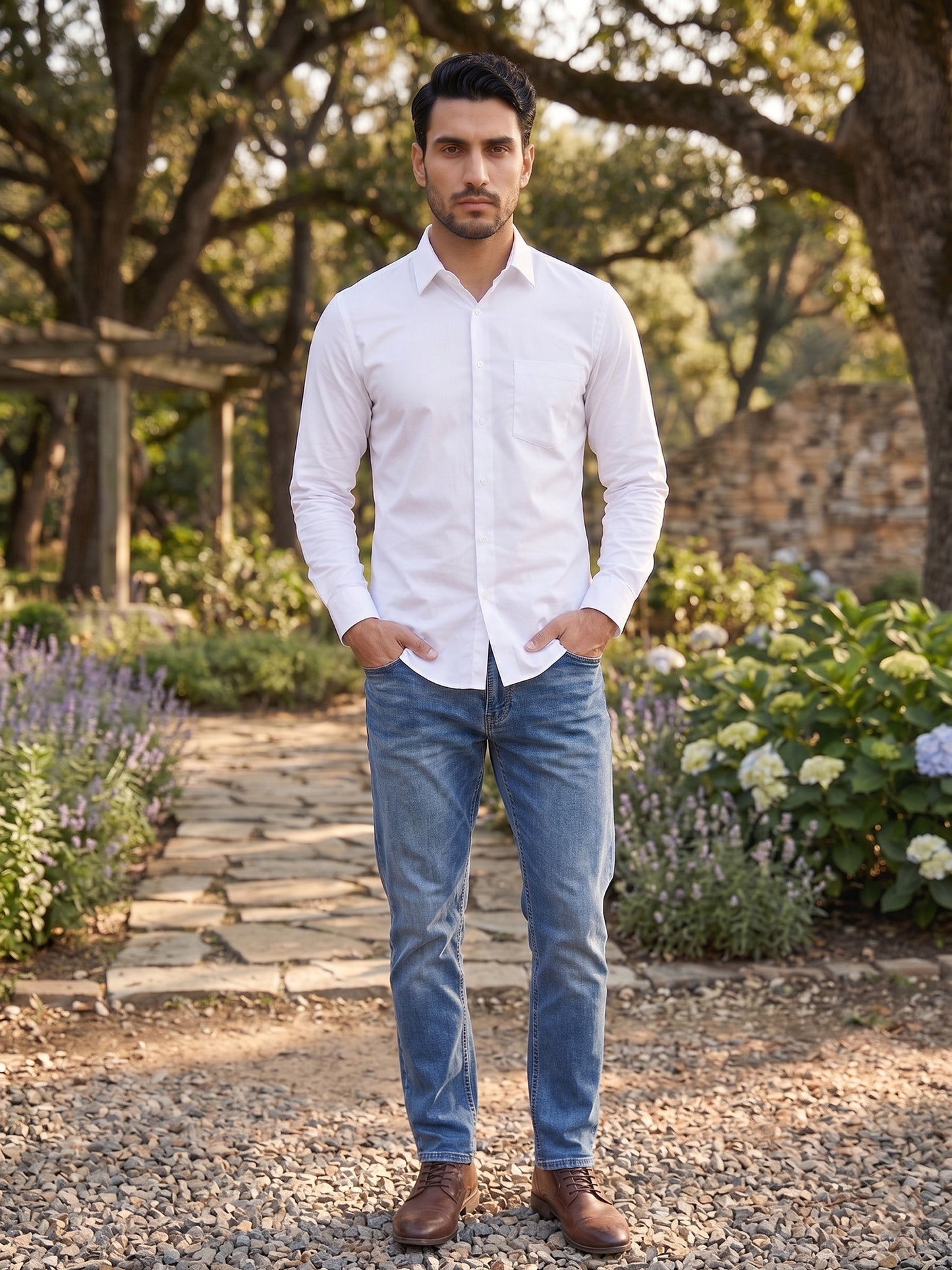 Men's Cotton Solid Casual Shirt ( RDSH 883White )