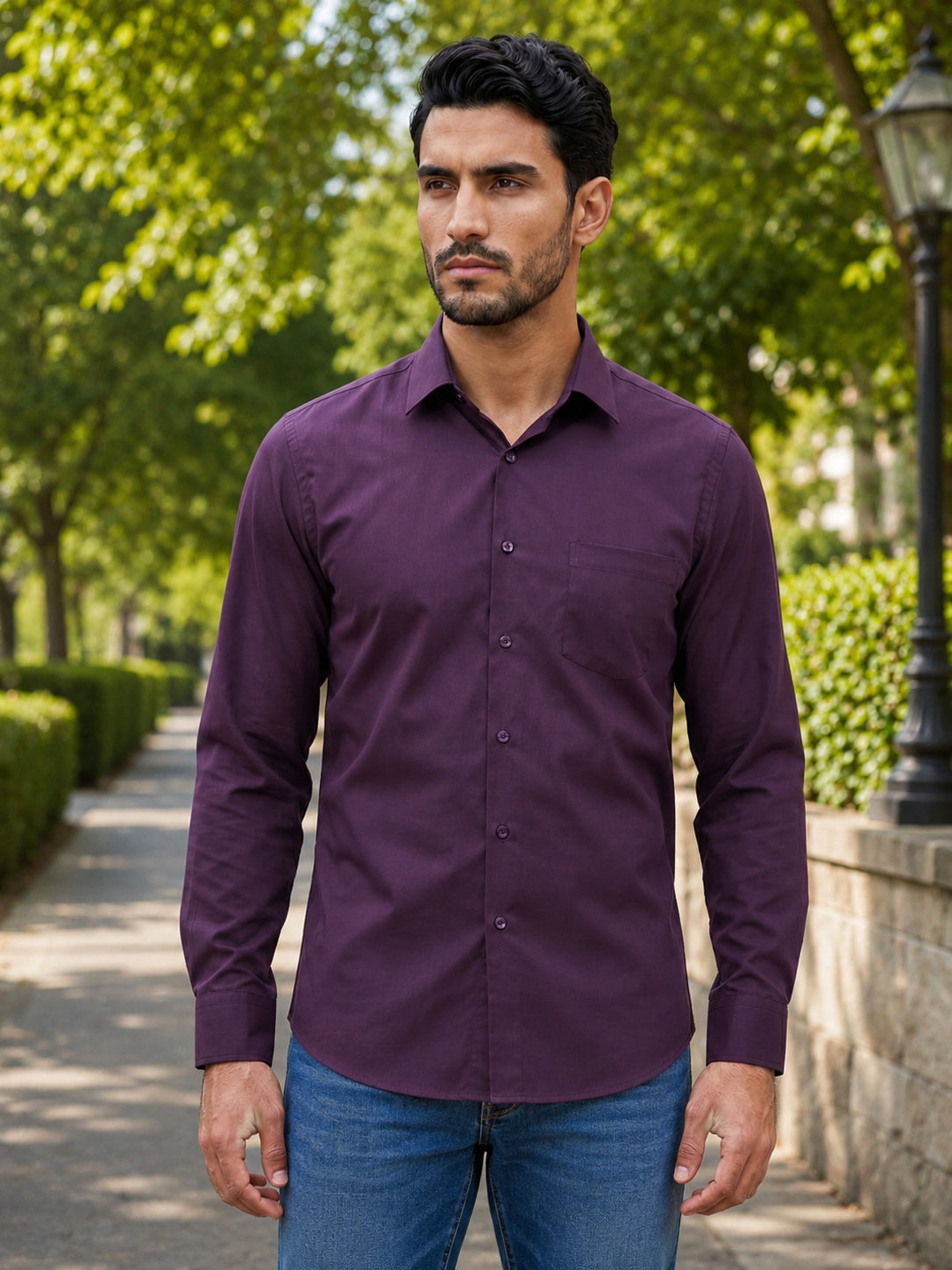 Men's Cotton Solid Casual Shirt ( RDSH 883Wine )
