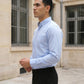 Men Regular Fit Solid Button-Down Collar Formal Shirt ( RDSH 9042Firozi )