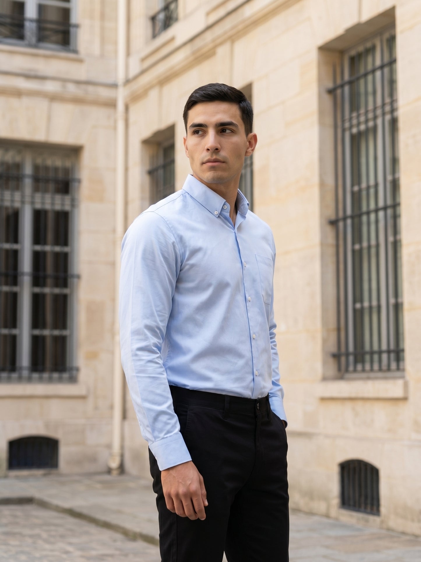 Men Regular Fit Solid Button-Down Collar Formal Shirt ( RDSH 9042Firozi )