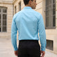 Men Regular Fit Solid Button-Down Collar Formal Shirt ( RDSH 9042Sky )