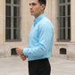Men Regular Fit Solid Button-Down Collar Formal Shirt ( RDSH 9042Sky )