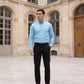 Men Regular Fit Solid Button-Down Collar Formal Shirt ( RDSH 9042Sky )