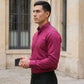 Men Regular Fit Solid Button-Down Collar Formal Shirt ( RDSH 9042Wine )