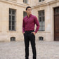 Men Regular Fit Solid Button-Down Collar Formal Shirt ( RDSH 9042Wine )
