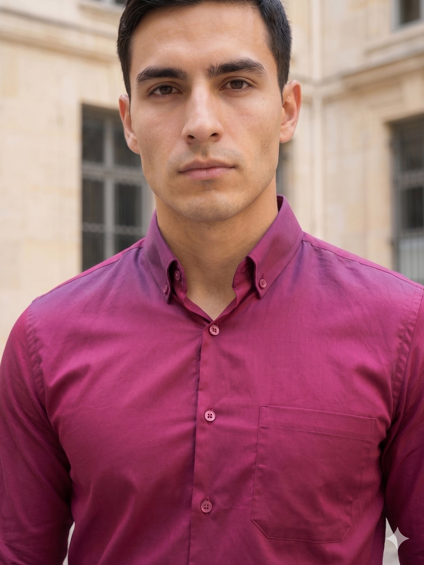 Men Regular Fit Solid Button-Down Collar Formal Shirt ( RDSH 9042Wine )