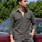 Men Standard Corduroy Cotton Shirt ( RDSH 925Grey )