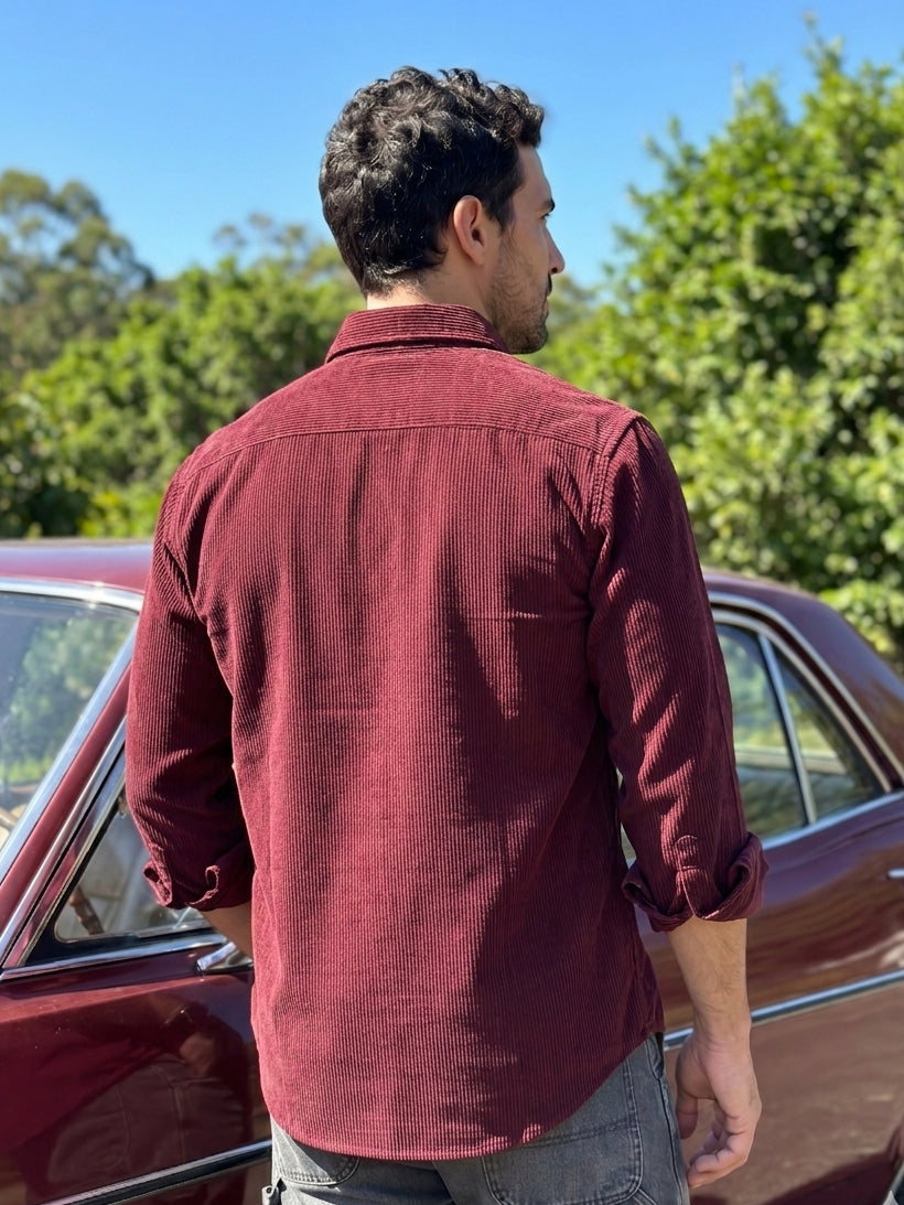 Men Standard Corduroy Cotton Shirt ( RDSH 925Maroon )