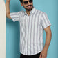 Men's Vertical Striped Half Sleeve Casual Shirt for Mens
