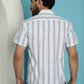 Men's Vertical Striped Half Sleeve Casual Shirt for Mens