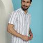 Men's Vertical Striped Half Sleeve Casual Shirt for Mens