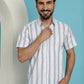 Men's Vertical Striped Half Sleeve Casual Shirt for Mens